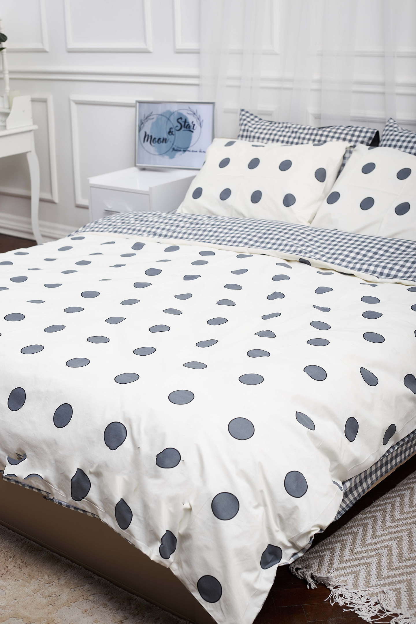 Комплект постільної білизни Moon&Star King Size 220x240 см нав. 2х70х70 Riccarda Ranforce Elite (MS-820000177)