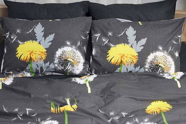 Фото - Комплект постельного белья Moon&Star 160х220 наволочки 2х70х70 Dandelion Black Бязь Gold Люкс (MS-820000927)