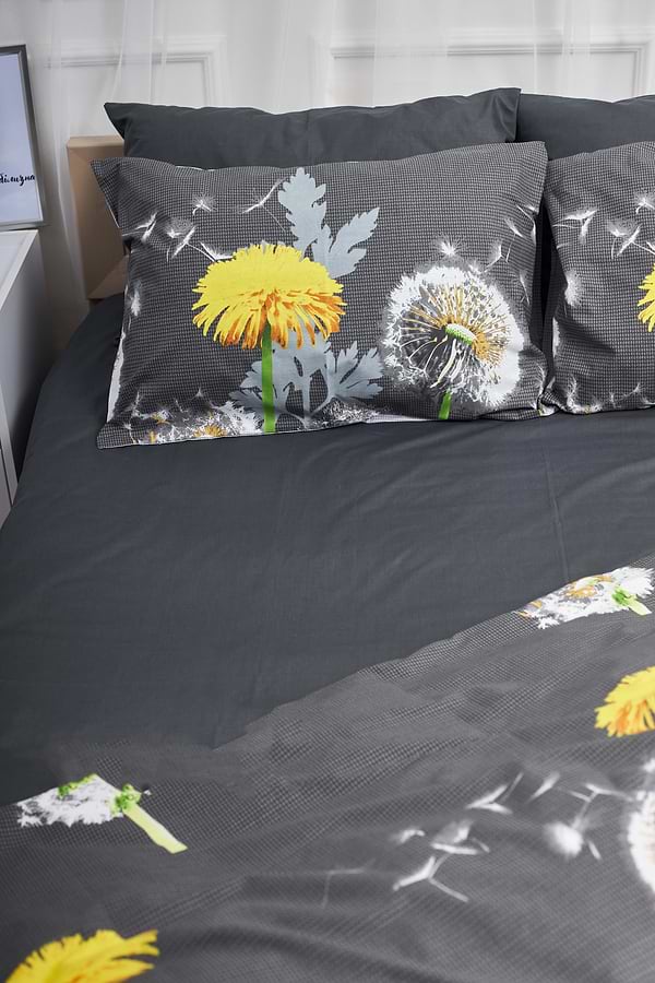 Фото - Комплект постельного белья Moon&Star 160х220 наволочки 2х70х70 Dandelion Black Бязь Gold Люкс (MS-820000927)