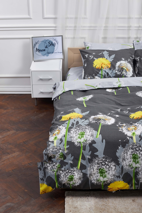 Фото - Комплект постільної білизни Moon&Star 160х220 наволочки 4х50х70 Dandelion Бязь Gold Люкс (MS-820000963)