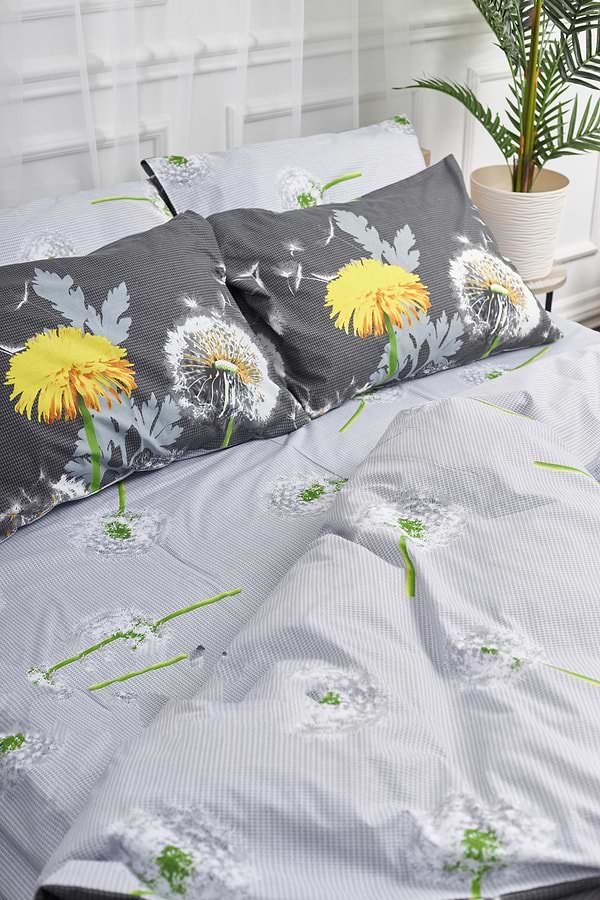 Фото - Комплект постільної білизни Moon&Star 160х220 наволочки 4х70х70 Dandelion Бязь Gold Люкс (MS-820000964)