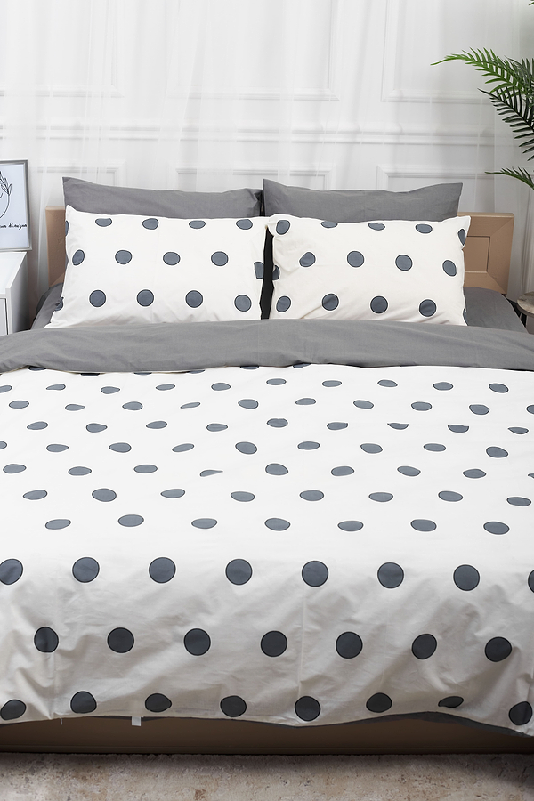 Фото - Комплект постільної білизни Moon&Star King Size 220x240 см нав. 2х70х70 Riccarda Gray Ranforce Elite (MS-820000142)