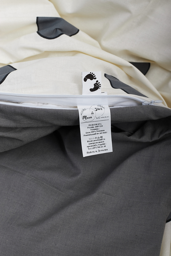 Фото - Комплект постільної білизни Moon&Star 160х220х2 см нав. 2х40х60 Riccarda Gray Ranforce Elite (MS-820000170)