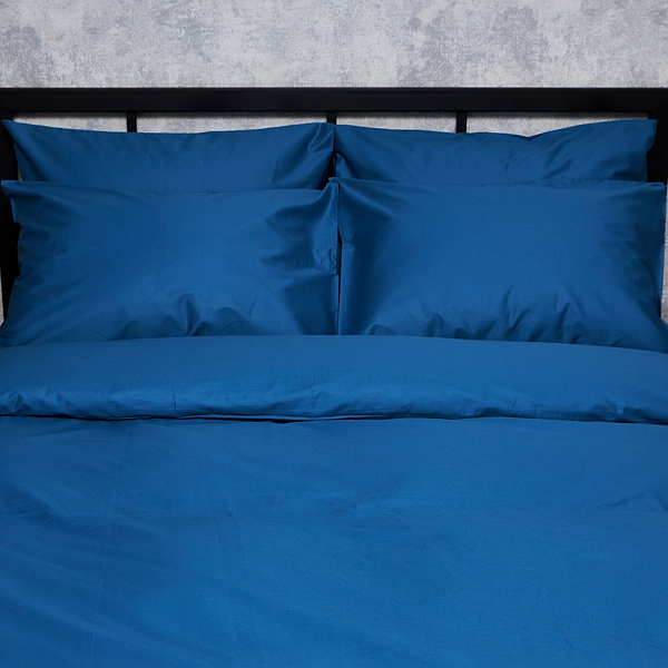 Фото - Комплект постільної білизни Moon&Star Satin Premium Deep Blue 143х210 нав. 4х70х70 (MS-820008524)