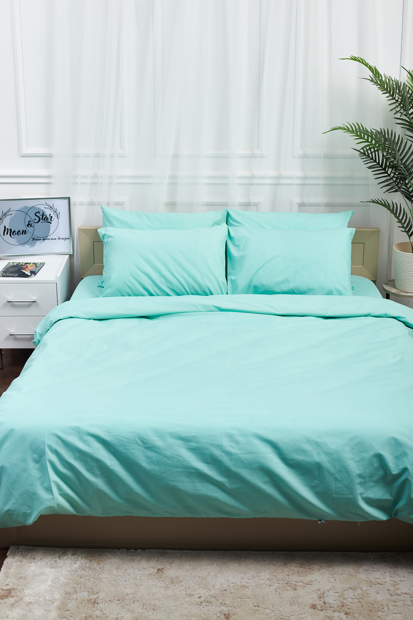 Комплект постельного белья Moon&Star 143х210х2 нав. 4х70х70 Mind Бязь Gold Люкс (MS-820001211)