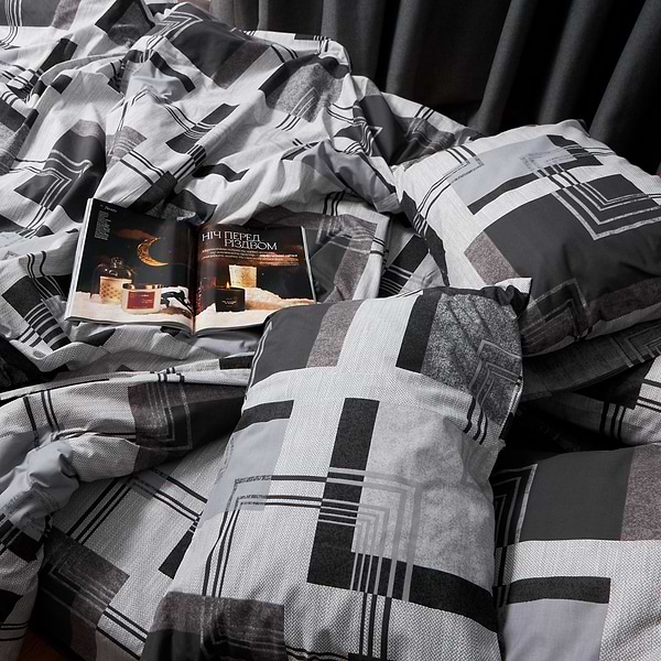 Фото - Комплект постільної білизни Moon&Star Бязь Gold Люкс «Modern Vision» 143х210х2 нав. 2х70х70 (MS-820006537)