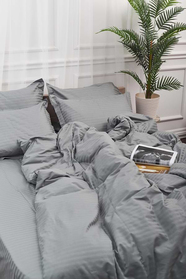 Фото - Комплект постельного белья Moon&Star Satin Stripe Stripe Gray 160х220х2 нав. 2х50х70 (MS-820003671)