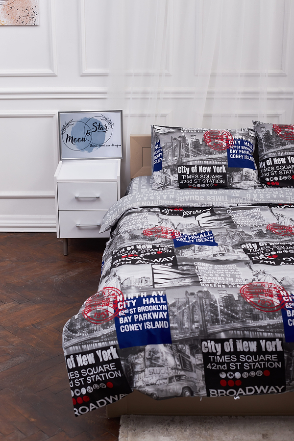 Фото - Комплект постельного белья Moon&Star 143х210х2 нав. 2х50х70 New York Бязь Gold Люкс (MS-820001237)