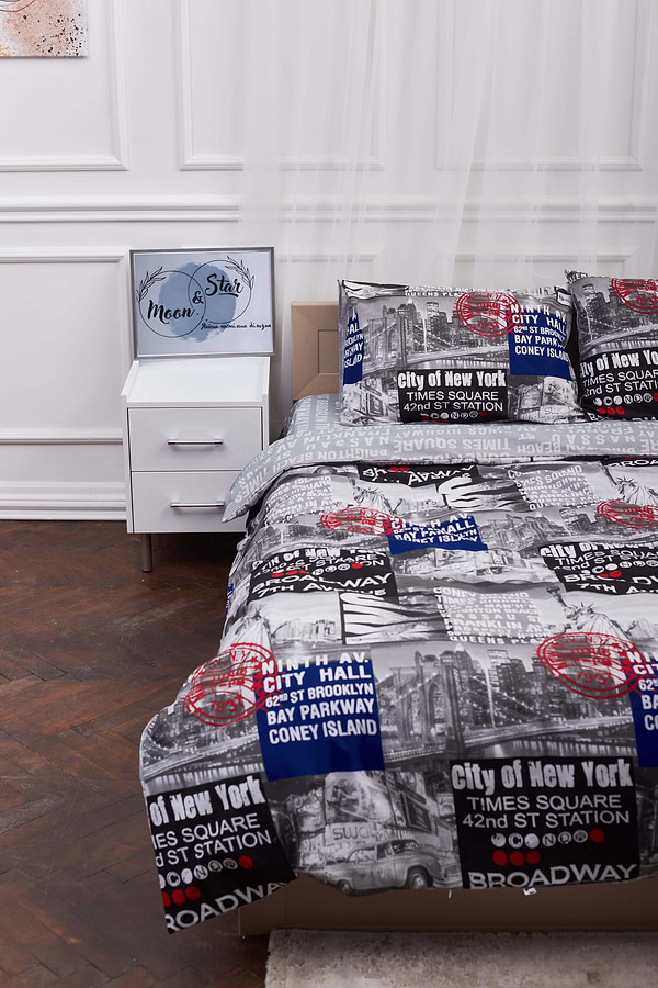 Фото - Комплект постільної білизни Moon&Star 160х220 наволочки 2х40х60 New York Бязь Gold Люкс (MS-820001231)