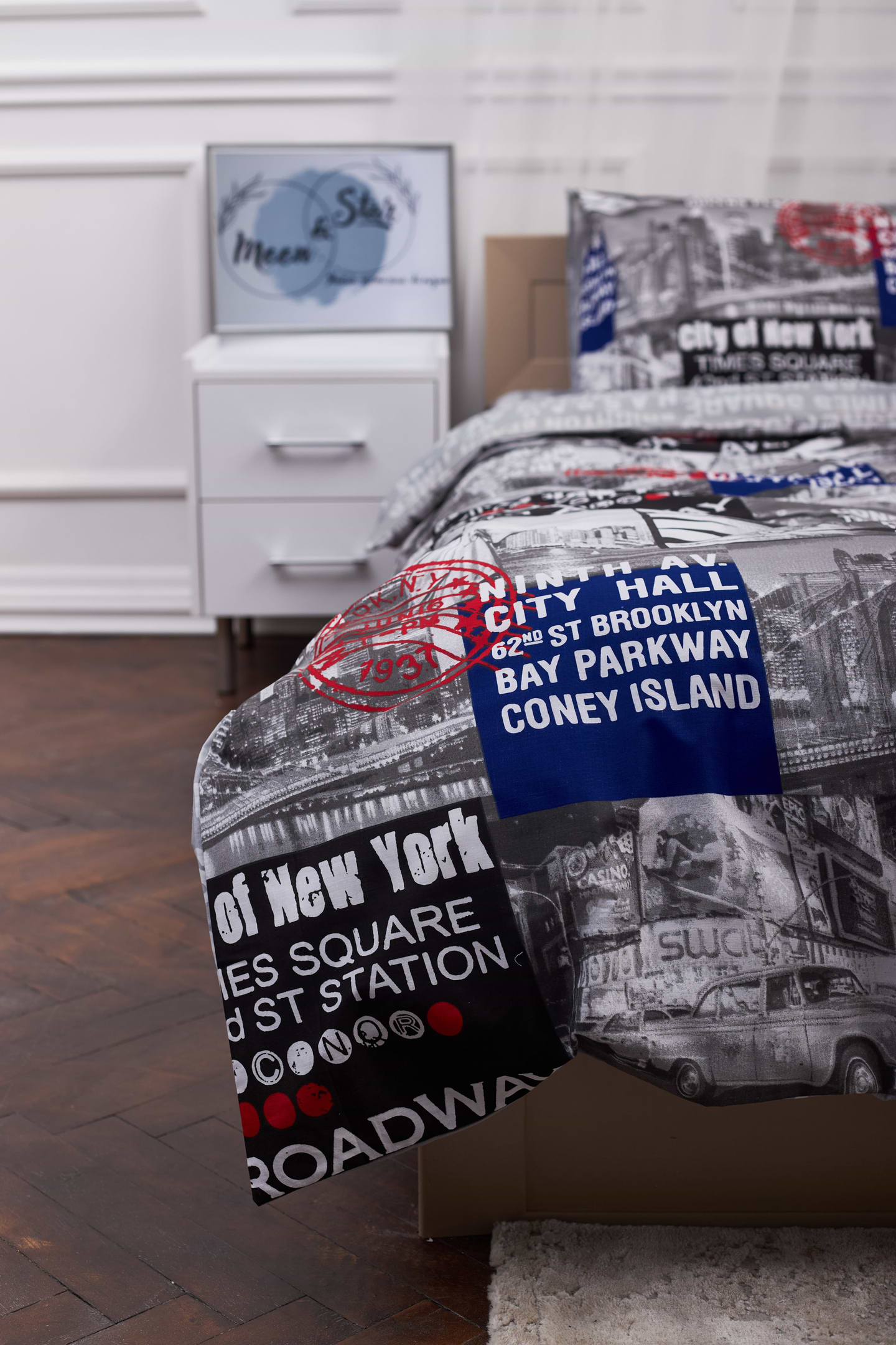 Комплект постельного белья Moon&Star 143х210х2 нав. 2х50х70 New York Бязь Gold Люкс (MS-820001237)