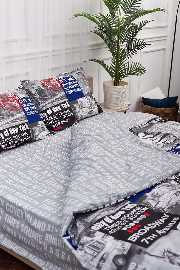 Фото - Комплект постільної білизни Moon&Star 160х220 наволочки 2х40х60 New York Бязь Gold Люкс (MS-820001231)