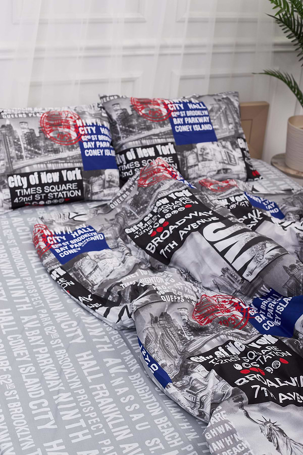 Фото - Комплект постільної білизни Moon&Star 160х220 наволочки 2х70х70 New York Бязь Gold Люкс (MS-820001233)