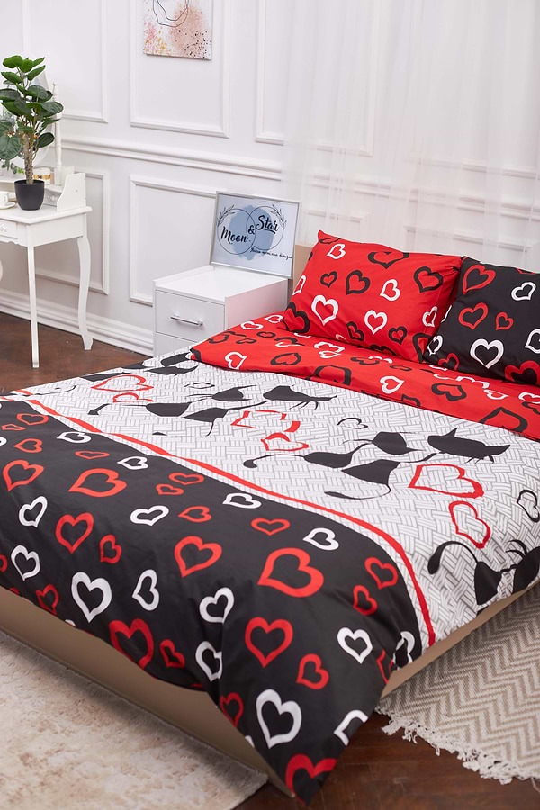 Фото - Комплект постільної білизни Moon&Star 160х220 наволочки 2х70х70 Love Cats Бязь Gold Люкс (MS-820001170)