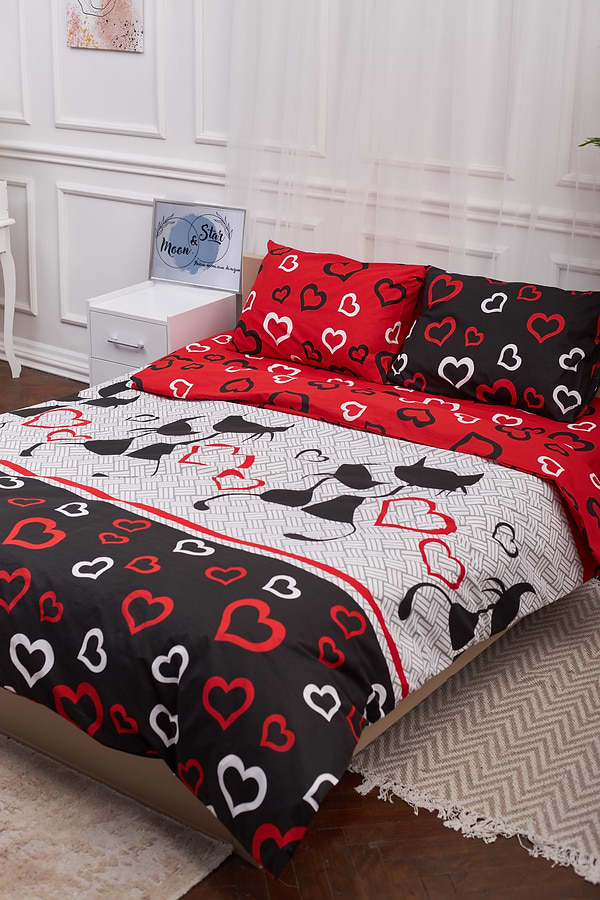 Фото - Комплект постільної білизни Moon&Star 143х210х2 нав. 2х50х70 Love Cats Бязь Gold Люкс (MS-820001174)