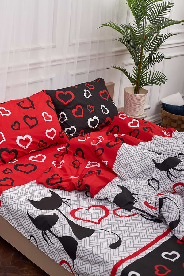 Фото - Комплект постільної білизни Moon&Star 143х210х2 нав. 2х70х70 Love Cats Бязь Gold Люкс (MS-820001175)