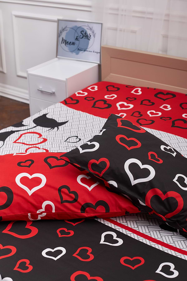 Фото - Комплект постільної білизни Moon&Star 143х210х2 нав. 2х50х70 Love Cats Бязь Gold Люкс (MS-820001174)