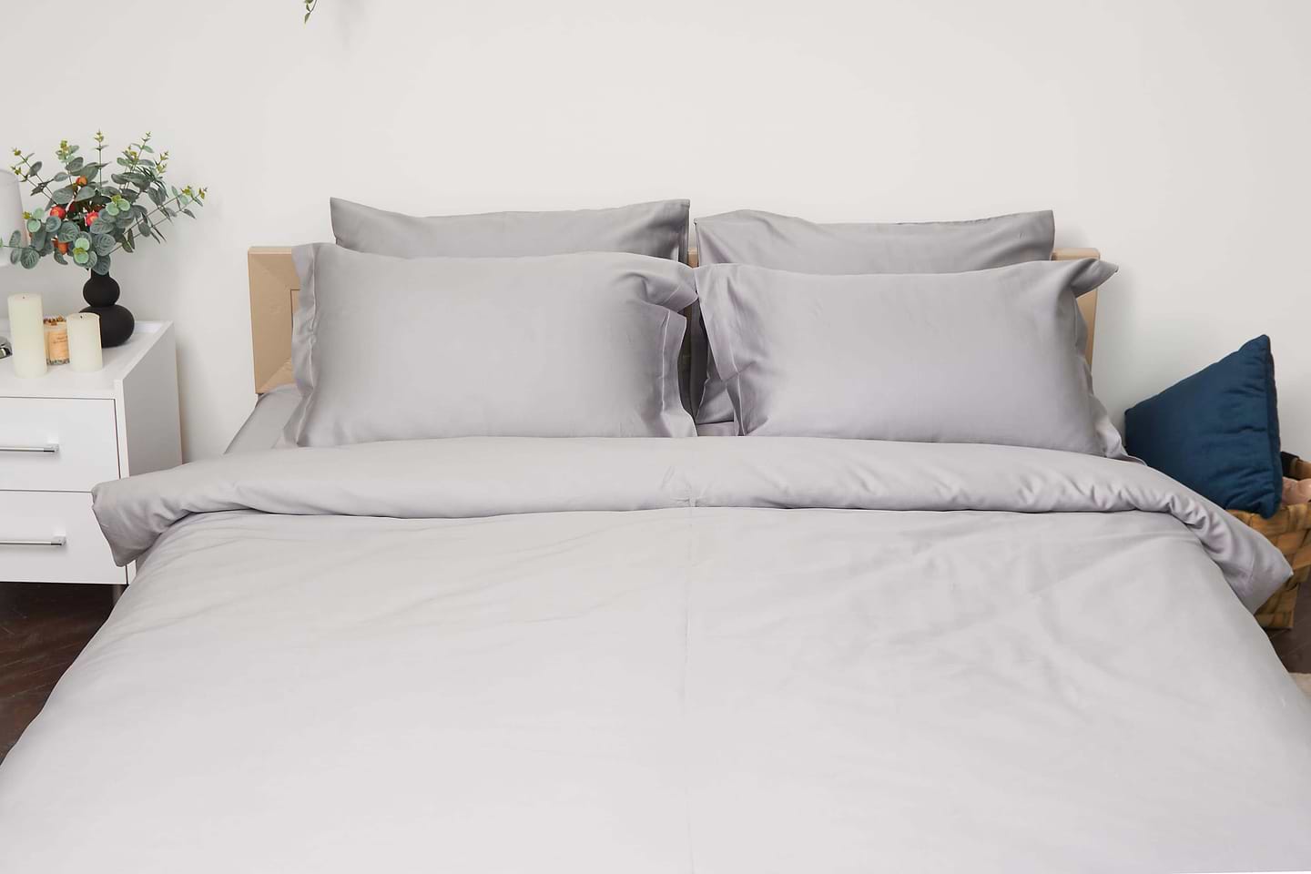 Комплект постільної білизни Moon&Star 160х220 наволочки 2х40х60 Smoke Satin Premium (MS-820000440)