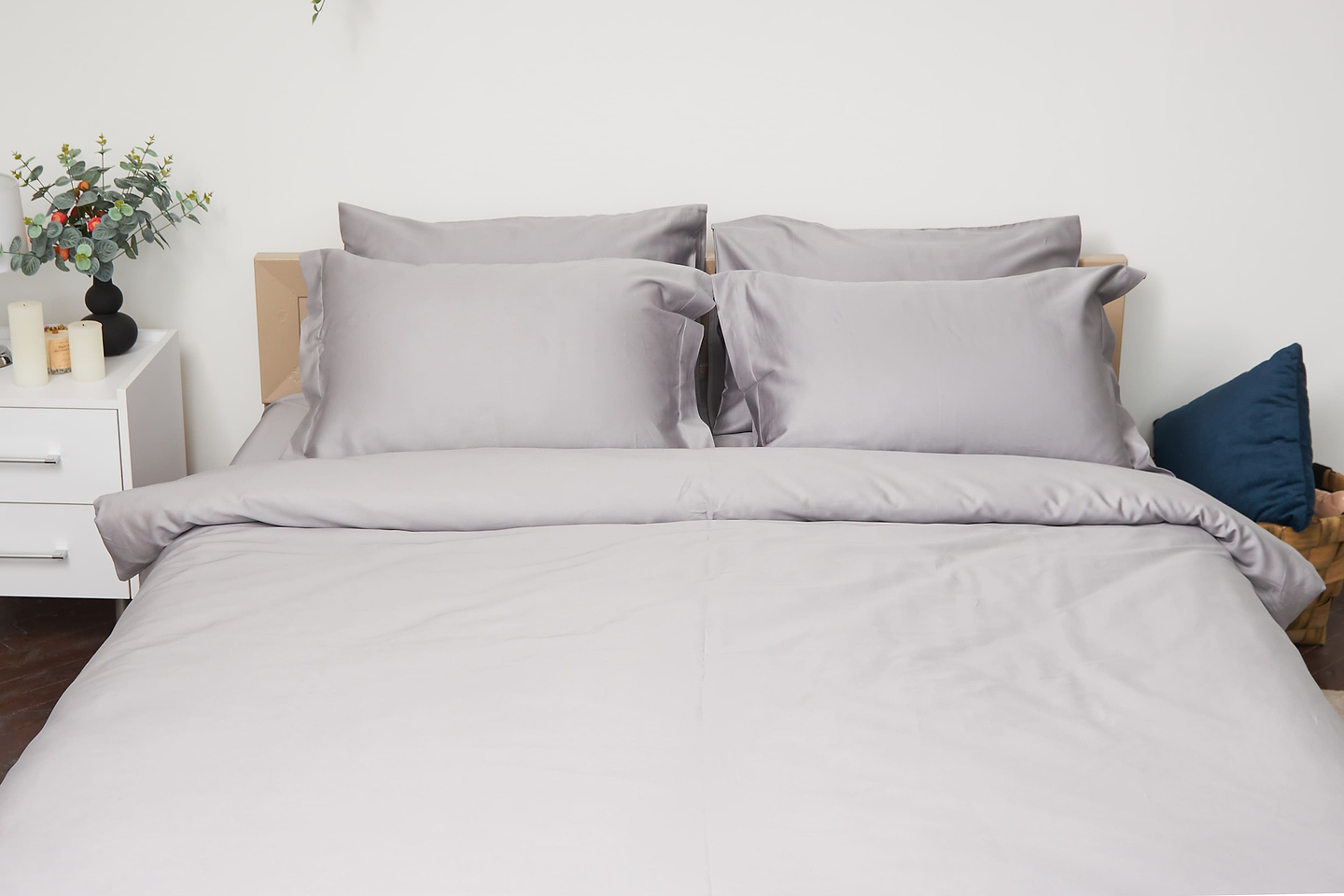 Комплект постельного белья Moon&Star 143х210 см нав. 4х50х70 Smoke Satin Premium (MS-820000438)