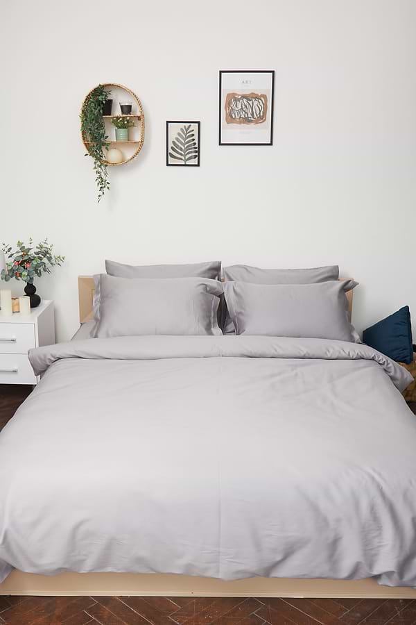 Фото - Комплект постільної білизни Moon&Star 143х210 см нав. 4х50х70 Smoke Satin Premium (MS-820000438)