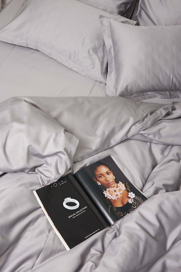 Фото - Комплект постельного белья Moon&Star 160х220 наволочки 2х50х70 Smoke Satin Premium (MS-820000441)