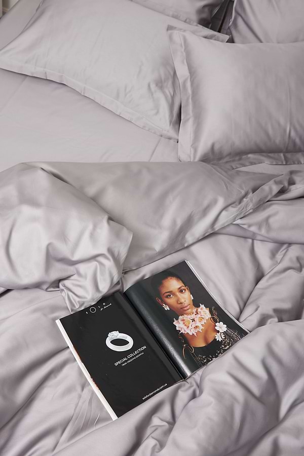 Фото - Комплект постільної білизни Moon&Star 143х210 см нав. 4х50х70 Smoke Satin Premium (MS-820000438)