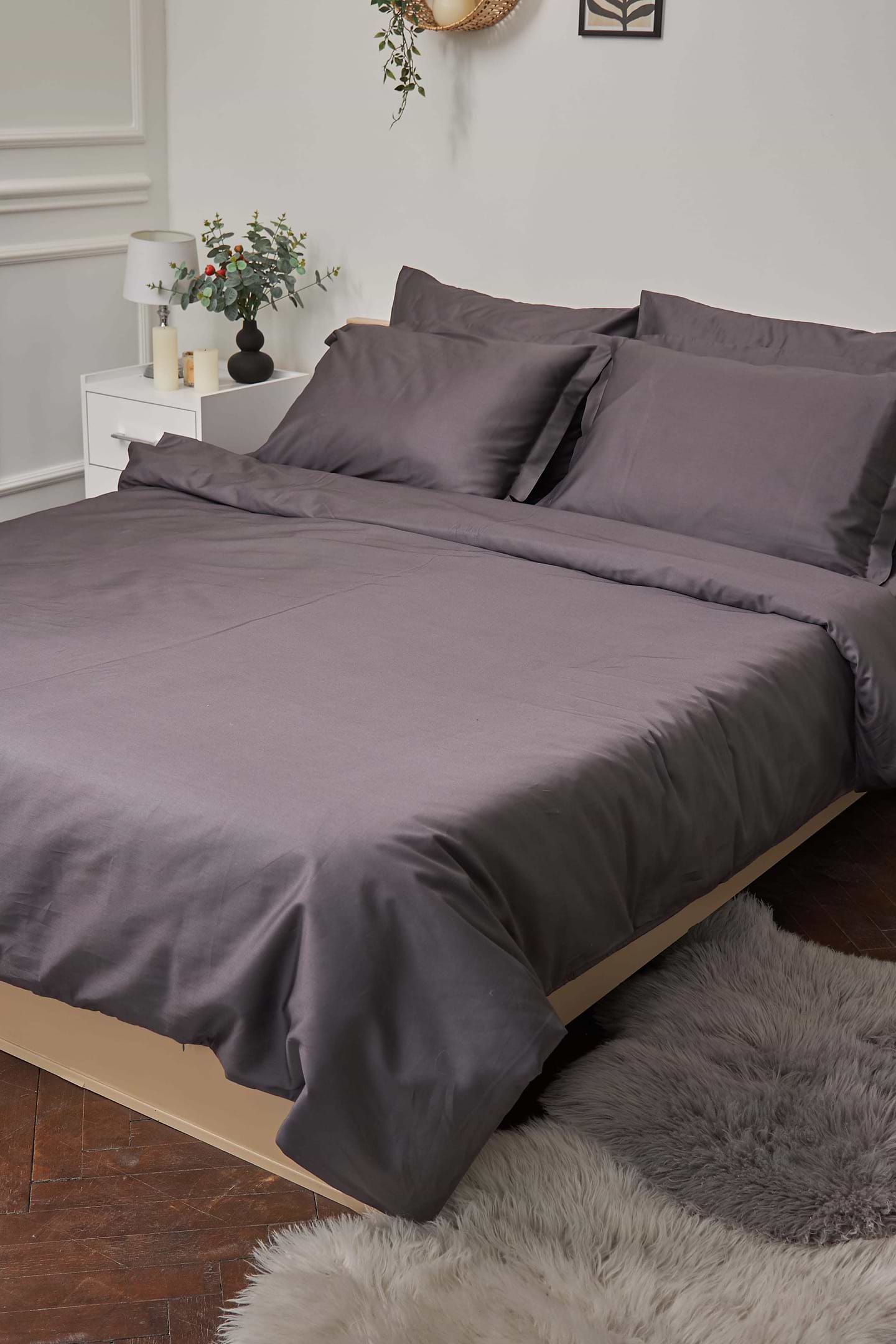 Комплект постільної білизни Moon&Star 160х220 наволочки 4х50х70 Rain Cloud Satin Premium (MS-820000408)