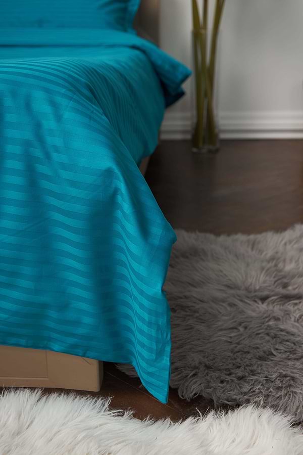 Фото - Комплект постельного белья Moon&Star 160х220 наволочки 4х50х70 Turkish Blue Satin Stripe (MS-820000653)