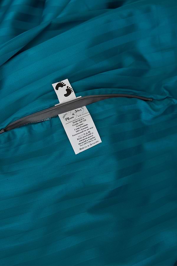 Фото - Комплект постельного белья Moon&Star 143х210х2 нав. 2х40х60 Turkish Blue Satin Stripe (MS-820000655)