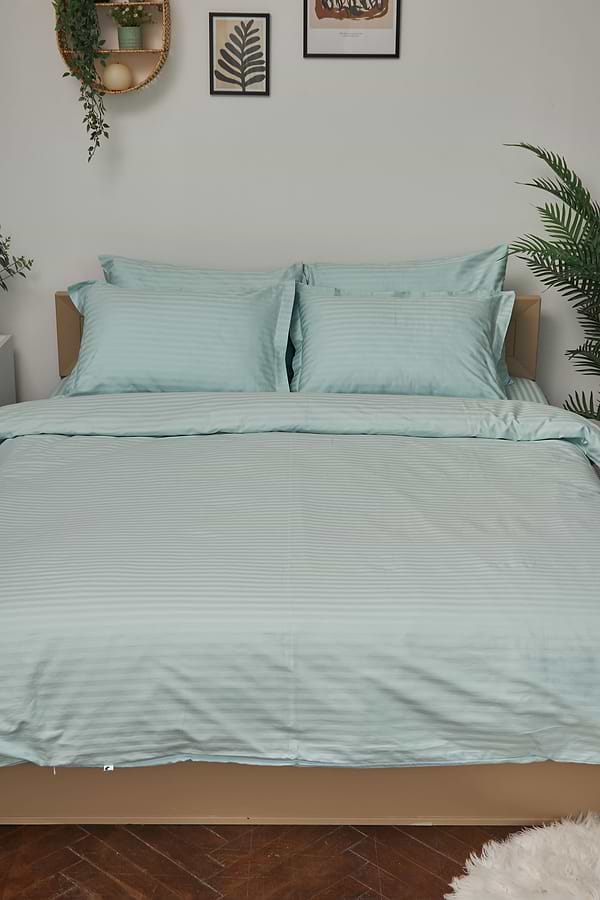 Фото - Комплект постельного белья Moon&Star 143х210х2 нав. 2х70х70 Stripe Mint Satin Stripe (MS-820000617)