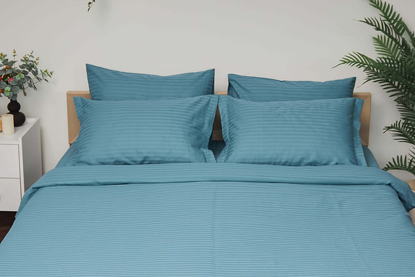 Фото - Комплект постельного белья Moon&Star 160х220 наволочки 2х70х70 Stripe Green Satin Stripe (MS-820000577)