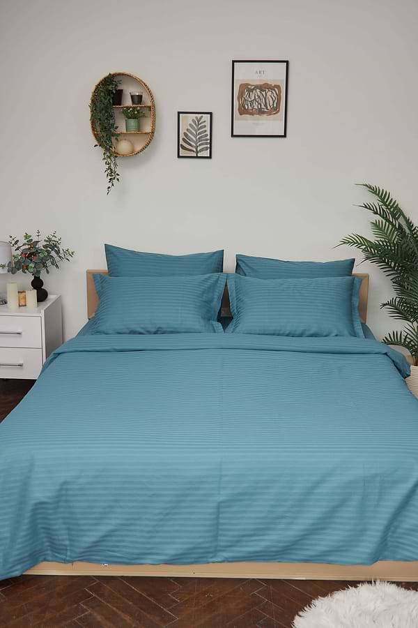 Фото - Комплект постельного белья Moon&Star 160х220 наволочки 2х40х60 Stripe Green Satin Stripe (MS-820000575)