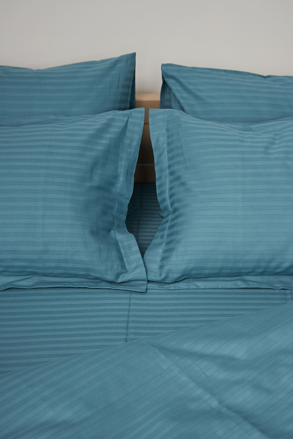 Фото - Комплект постільної білизни Moon&Star 143х210 см нав. 4х70х70 Stripe Green Satin Stripe (MS-820000574)