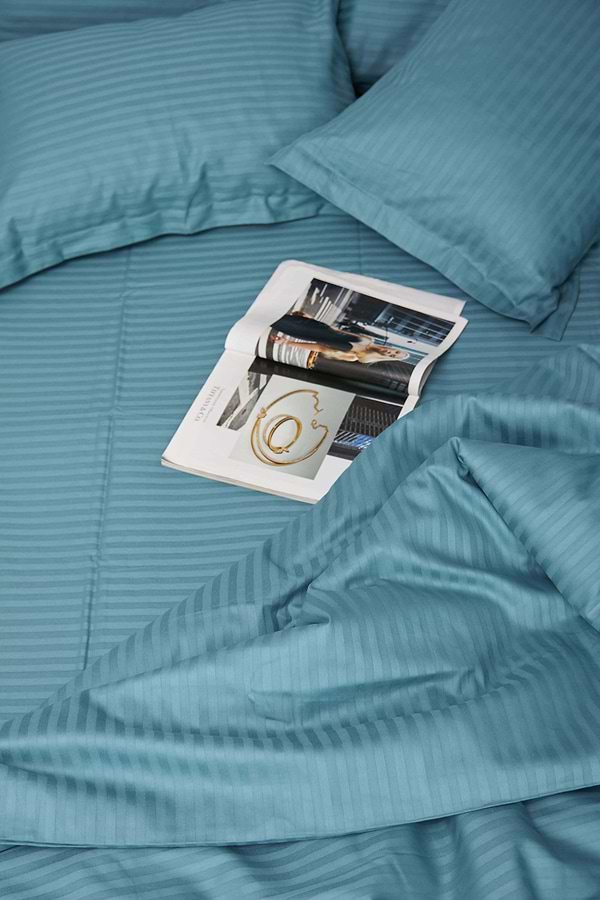 Фото - Комплект постельного белья Moon&Star 160х220 наволочки 2х40х60 Stripe Green Satin Stripe (MS-820000575)