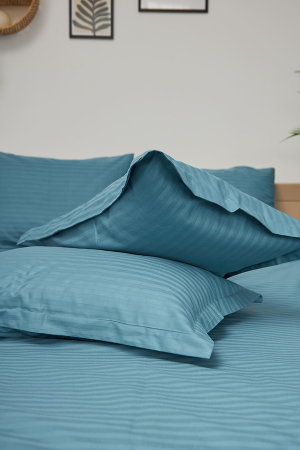 Фото - Комплект постільної білизни Moon&Star 143х210 см нав. 4х70х70 Stripe Green Satin Stripe (MS-820000574)