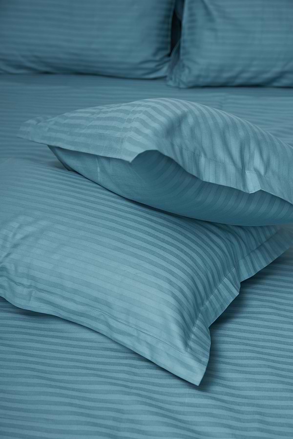 Фото - Комплект постільної білизни Moon&Star 143х210х2 нав. 4х50х70 Stripe Green Satin Stripe (MS-820000583)