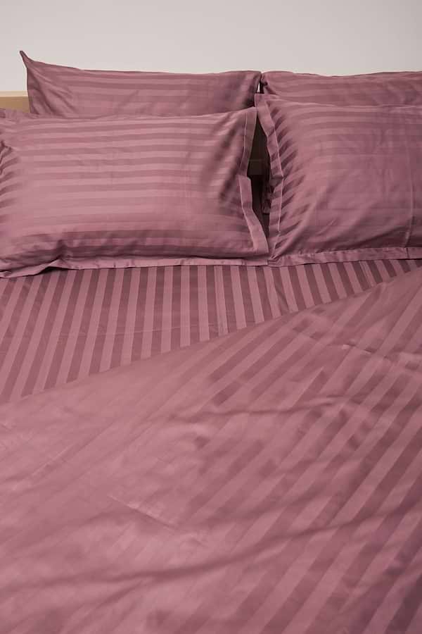 Фото - Комплект постельного белья Moon&Star 200х220 см нав. 4х70х70 Garnet Satin Stripe (MS-820000539)