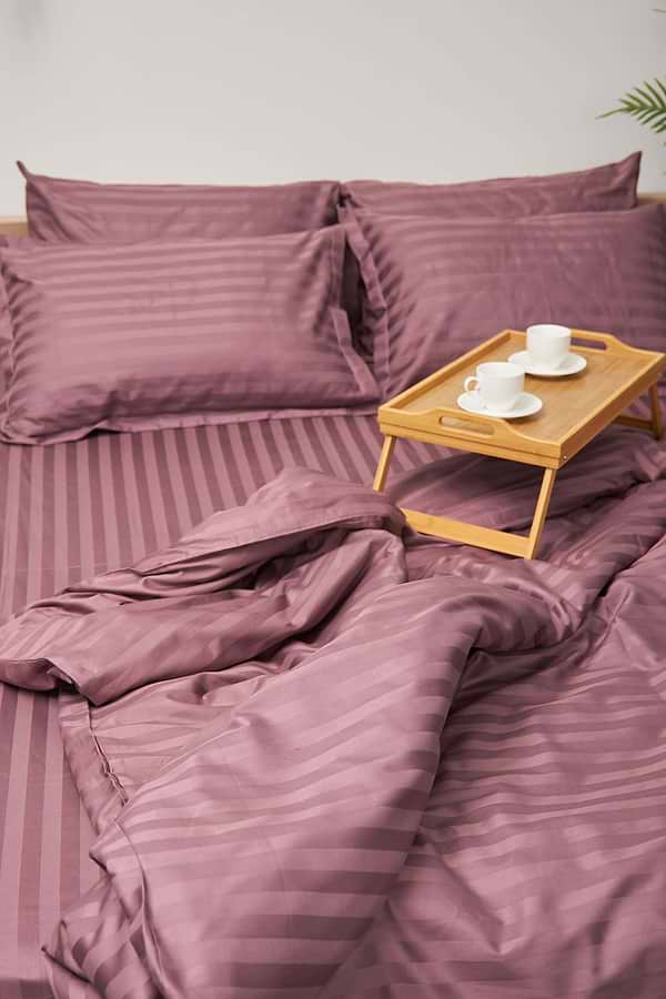 Фото - Комплект постельного белья Moon&Star 160х220 наволочки 4х50х70 Garnet Satin Stripe (MS-820000548)