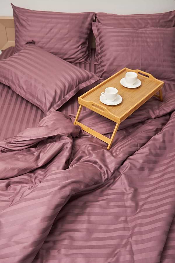 Фото - Комплект постельного белья Moon&Star 160х220 наволочки 2х50х70 Garnet Satin Stripe (MS-820000546)