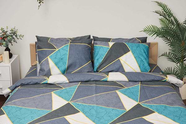 Фото - Комплект постільної білизни Moon&Star 160х220 нав. 2х40х60 Triangles Мікросатин Premium (MS-820001478)