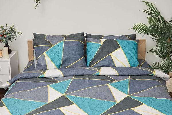 Фото - Комплект постельного белья Moon&Star 143х210х2 нав. 2х40х60 Triangles Микросатин Premium (MS-820001483)