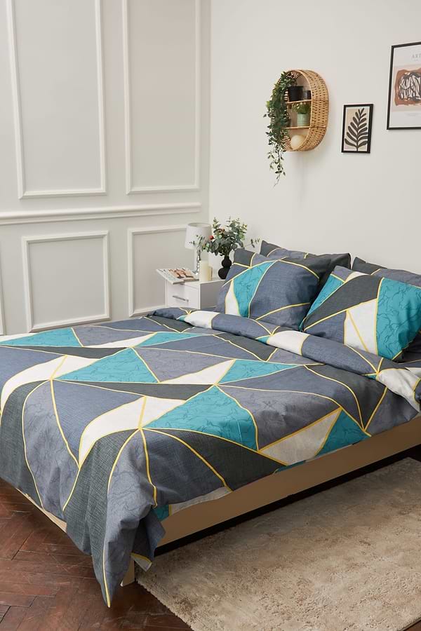 Фото - Комплект постільної білизни Moon&Star 143х210х2 нав. 4х70х70 Triangles Мікросатин Premium (MS-820001487)