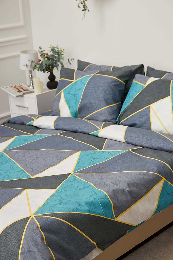 Фото - Комплект постільної білизни Moon&Star 160х220 нав. 2х40х60 Triangles Мікросатин Premium (MS-820001478)