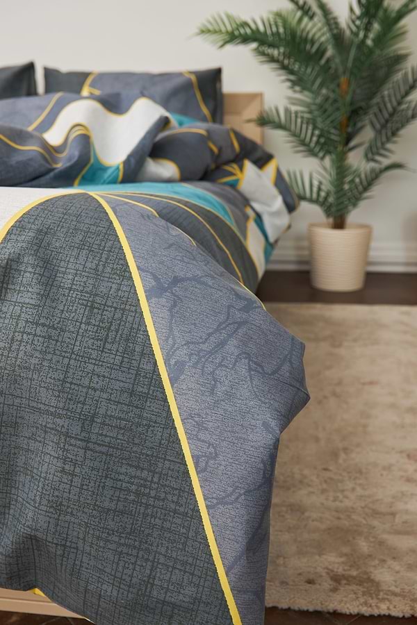 Фото - Комплект постільної білизни Moon&Star 143х210х2 нав. 4х70х70 Triangles Мікросатин Premium (MS-820001487)