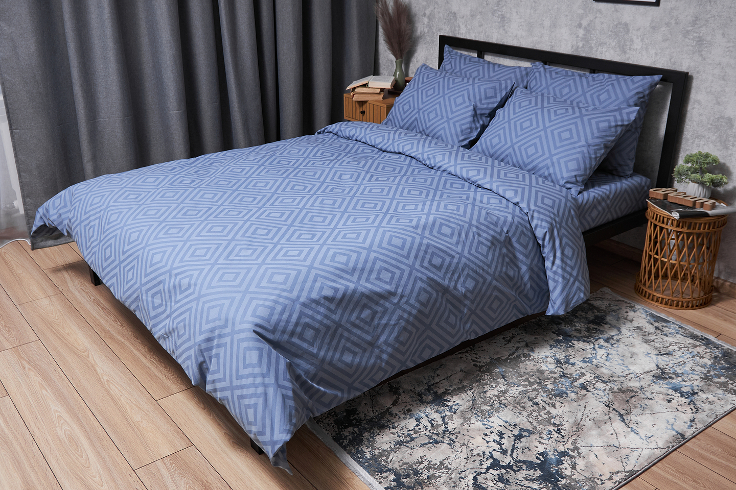 Комплект постельного белья Moon&Star Бязь Gold Люкс «Crystal» 143х210х2 нав. 2х40х60 (MS-820004645)