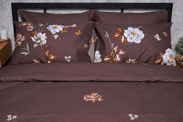 Фото - Комплект постельного белья Moon&Star Микросатин Premium «Floral Mocha» 200х220 см нав. 4х50х70  (MS-820005018)