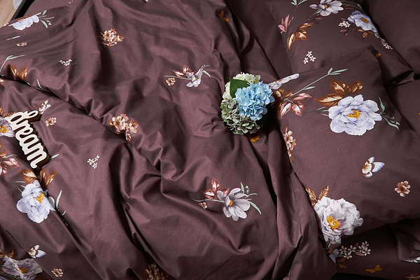 Фото - Комплект постельного белья Moon&Star Микросатин Premium «Floral Mocha» 200х220 см нав. 2х40х60  (MS-820005015)