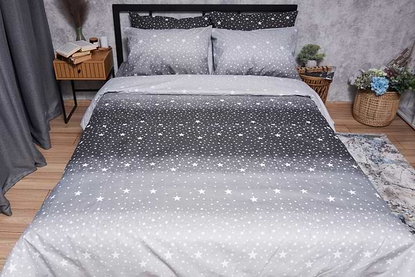 Фото - Комплект постельного белья Moon&Star Микросатин Premium «Starry Night» King Size 220x240 см нав. 4х70х70 (MS-820005114)