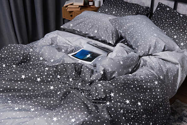 Фото - Комплект постельного белья Moon&Star Микросатин Premium «Starry Night» King Size 220x240 см нав. 4х70х70 (MS-820005114)