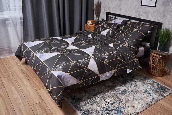 Фото - Комплект постільної білизни Moon&Star Мікросатин Premium Golden Marble 200х220 см нав. 2х50х70 (MS-820009916)