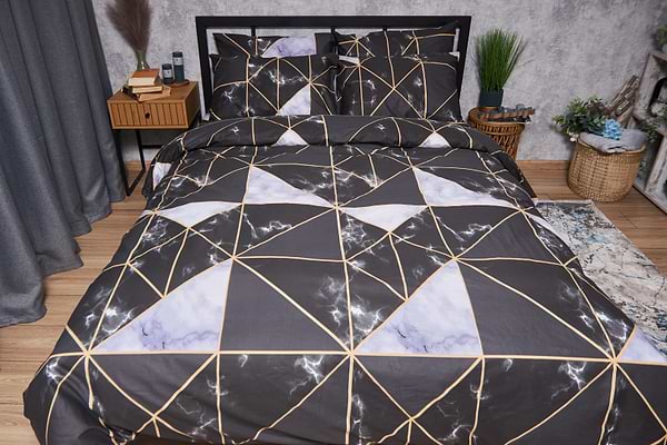 Фото - Комплект постільної білизни Moon&Star Мікросатин Premium Golden Marble 200х220 см нав. 2х50х70 (MS-820009916)